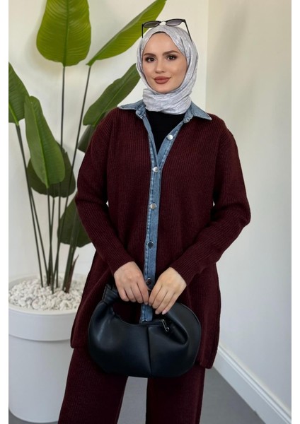 Kai Kot Geçişli Triko Takım Bordo fiyatları