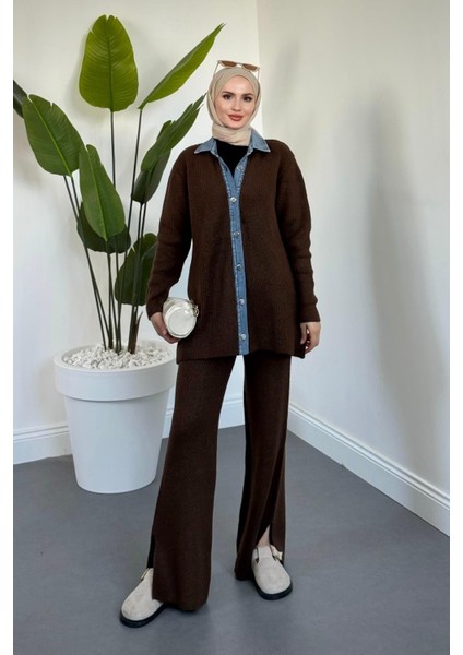 Kai Kot Geçişli Triko Takım Kahverengi fiyatları