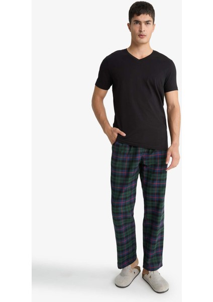 Regular Fit Cepli Uzun Boy Kareli Pijama Altı F5213AX25WN