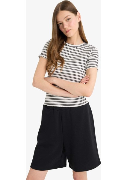 Coool Beli Lastikli Cepli Siyah Bermuda Şort F5188AX25SM fırsatları