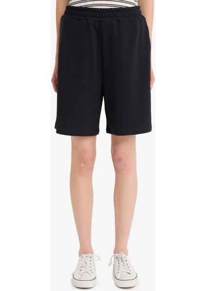 Coool Beli Lastikli Cepli Siyah Bermuda Şort F5188AX25SM indirimleri