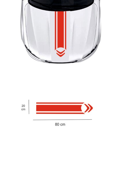 Citroen Için Özel Yeni Uyumlu Aksesuar Oto Kaput Özel Yeni Sticker Çift Şerit Kırmızı 80*20 cm