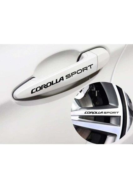 Toyota Corolla Için Özel Yeni Uyumlu Aksesuar Sport Kapı Kolu ve Jant Özel Yeni Sticker 8 Adet