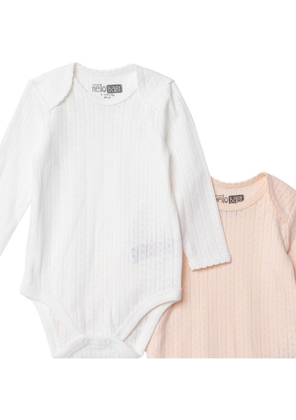 Kız Bebek 2li Uzun Kol Body Jakar Örme Zarf Yaka Uzun Kol modelleri