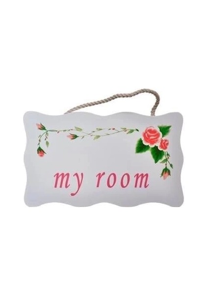 Decotown My Room Benim Odam Dekoratif Çiçek Desenli Kapı Askısı modelleri