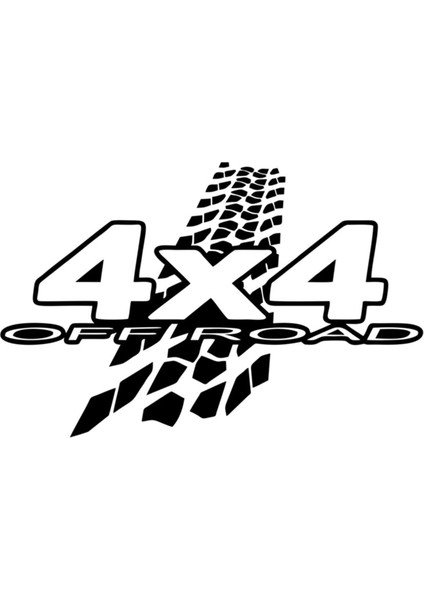 Off Road 4x4 Oto Özel Yeni Sticker Lastik Izi Siyah 40*26 cm