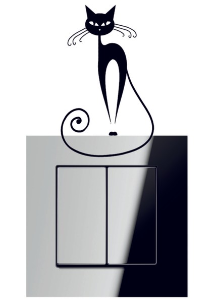 Kedi Priz Özel Yeni Sticker Priz Kedi Özel Yeni Sticker Set Siyah Etiket Duvar Özel Yeni Sticker