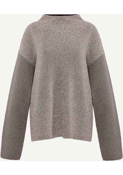 Geniş Yarım Balıkçı Yaka Uzun Kol Kazak