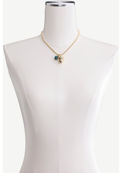 Turkuaz ve Charm Detaylı Kolye modelleri