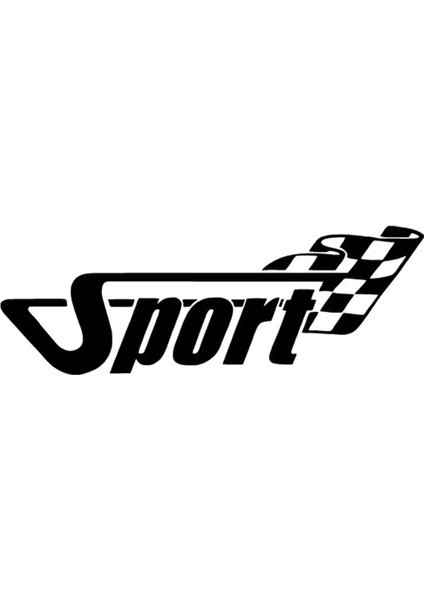 Sport Bayrağı Oto Özel Yeni Sticker Siyah 25 x 10 cm