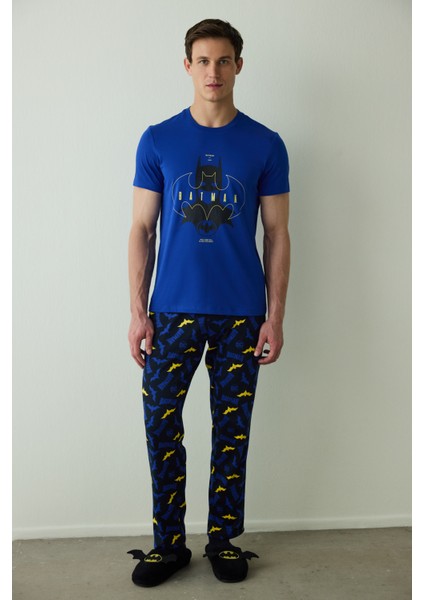 Erkek Batman Sloganlı Pijama Takımı