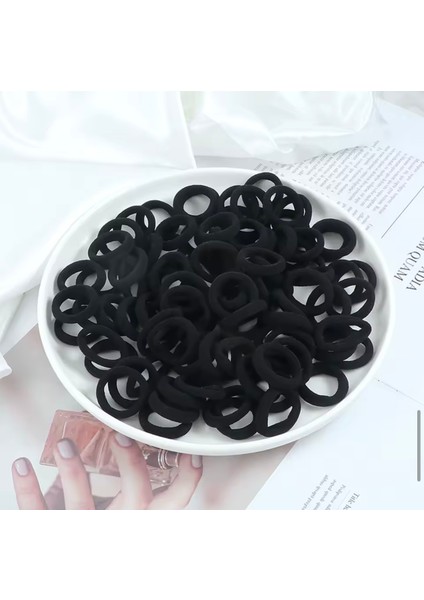 Siyah Küçük Boy Havlu Lastik Toka 50’li