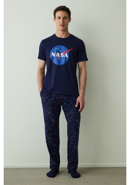 Erkek Space Desenli Pijama Takımı