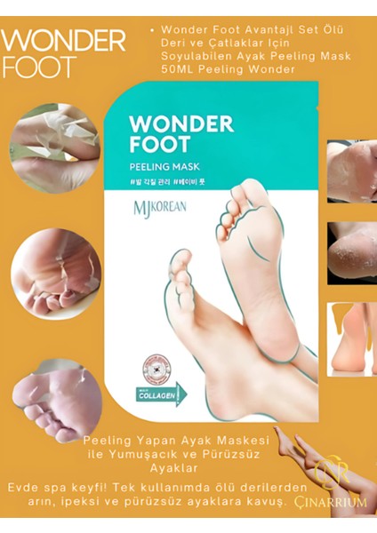 Wonder Foot Soyulabilir Ayak Maskesi 50ML Çatlak ve Ölü Deri Için Yoğun Peeling Bakım