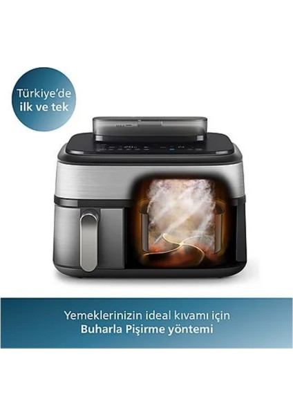 Phılıps NA555/00 5000 Serisi Çift Hazneli Airfryer+Mutfak Tartısı Hediye