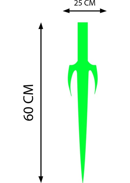 Oto Kaput Şerit Özel Yeni Sticker Kılıç Tasarımlı Yeşil 25*60 cm modelleri