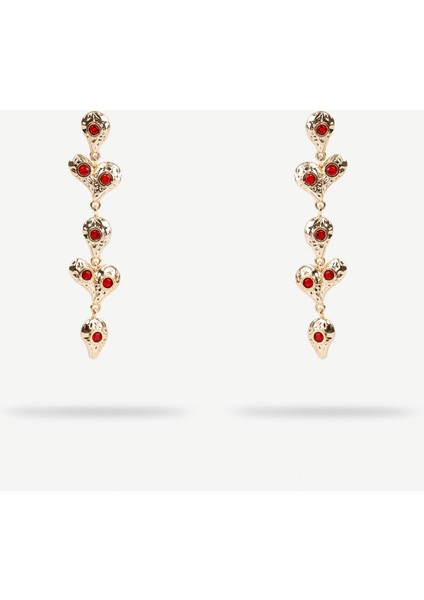 Kalp Figürlü Sallantılı Küpe