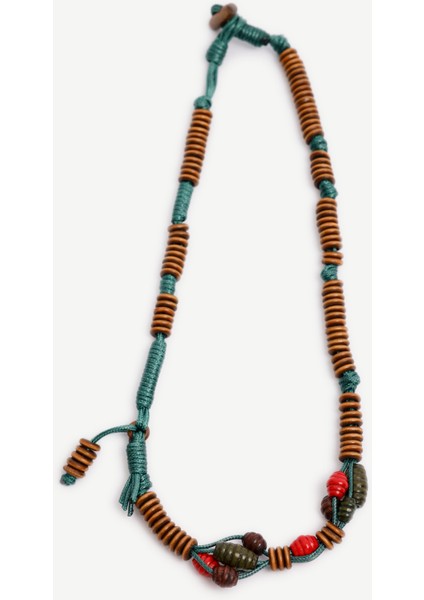 Ahşap Boncuklu Uzun Kolye