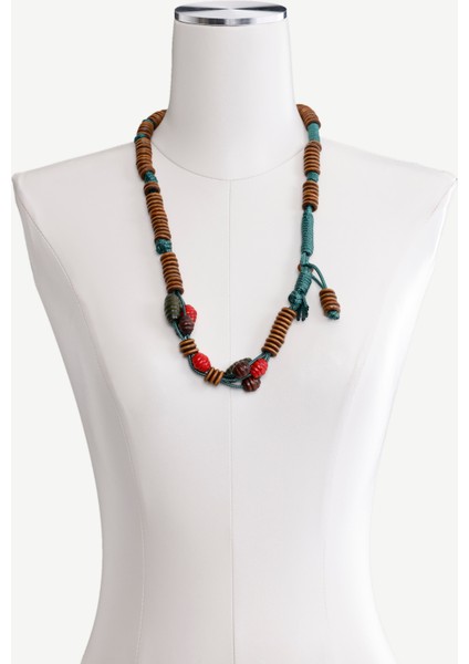 Ahşap Boncuklu Uzun Kolye modelleri