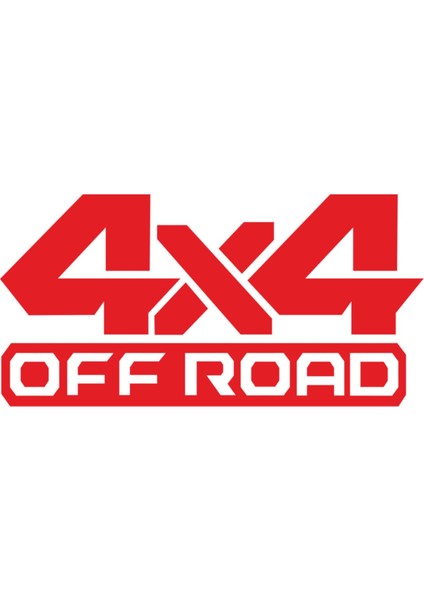 Off Road 4x4 Oto Özel Yeni Sticker 2 Adet Büyük Boy Kırmızı 20*10 cm