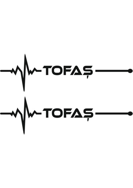 Tofaş Nabız Özel Yeni Sticker 2 Adet Siyah 30*8 cm