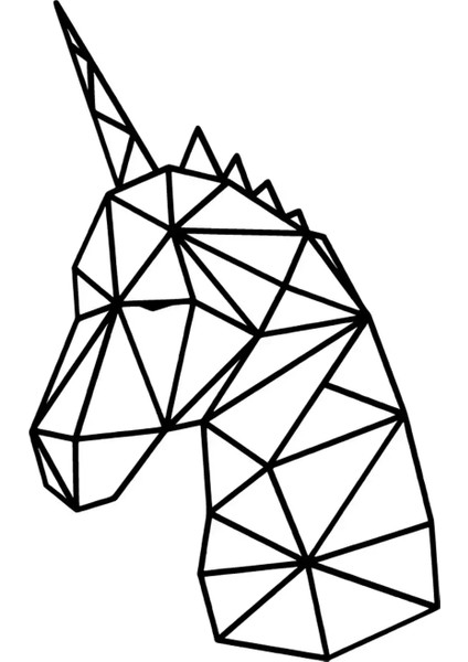 Geometrik Unicorn At Sticker 20 x 32 cm