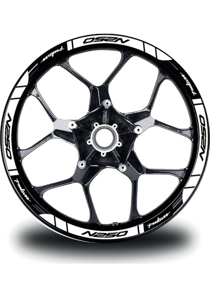 Bajaj N250 Jant Sticker Baskılı Beyaz Etiket Modeli