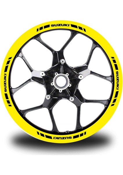 Suzukı Yazılı Kısa Dış Şerit 16'lı Tek Renk Jant Sticker Modeli