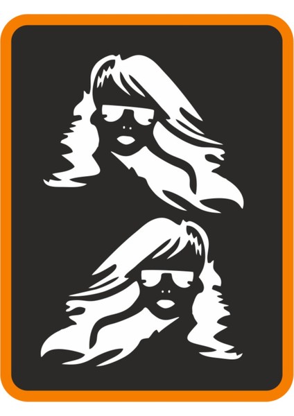 Madonna 2 Adet Sağ-Sol Takım Ticari Araç Oto Özel Yeni Sticker 40*30 cm Beyaz