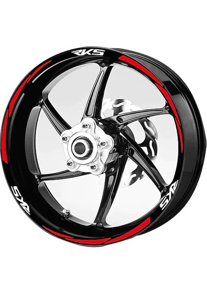 Yeni Özel Motosiklet Jant Şeridi Rks Beyaz Yazı Kırmızı Şerit Sağ-Sol/ön-Arka