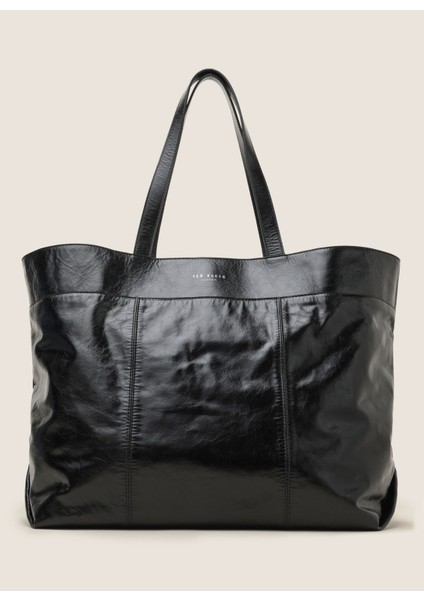 Deri Siyah Kadın Shopper Çanta 25FW348-1