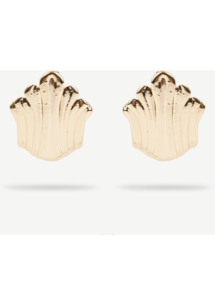 Etnik Formlu Gold Küpe