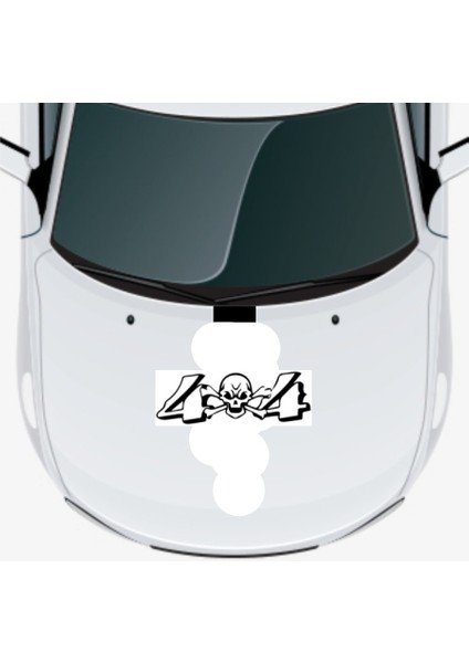Kuru Kafa Off Road 4 x 4 Oto Kaput Sticker 30 x 12 cm