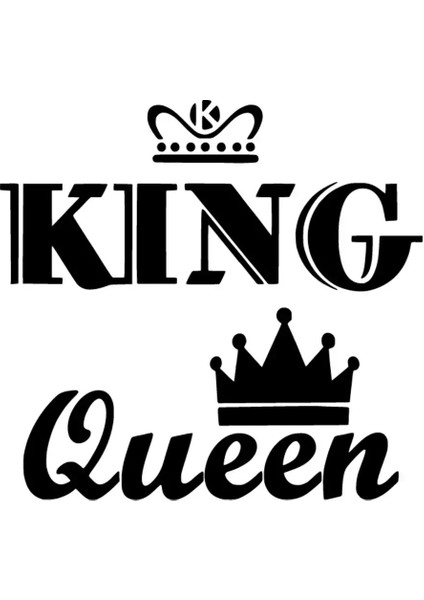 King Queen Seti Duvar Dekor Sticker 40 x 40 cm