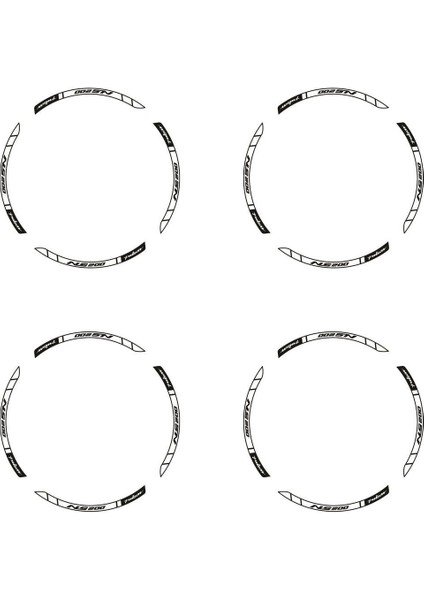 Bajaj Pulsar NS200 Baskılı Jant Dışı Şerit Motosiklet Sticker Etiket Modeli Beyaz modelleri