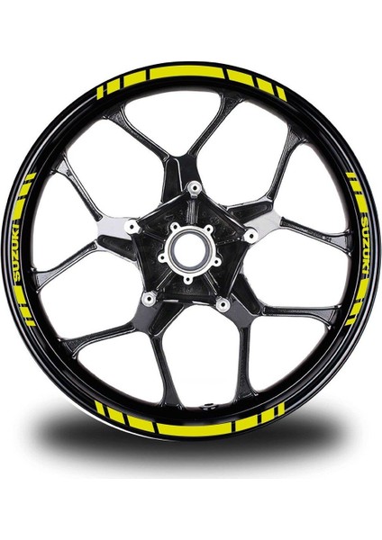 Suzukı Yazılı Kısa Yazısız Kısa Dış Şerit 16'lı Tek Renk Jant Sticker Modeli