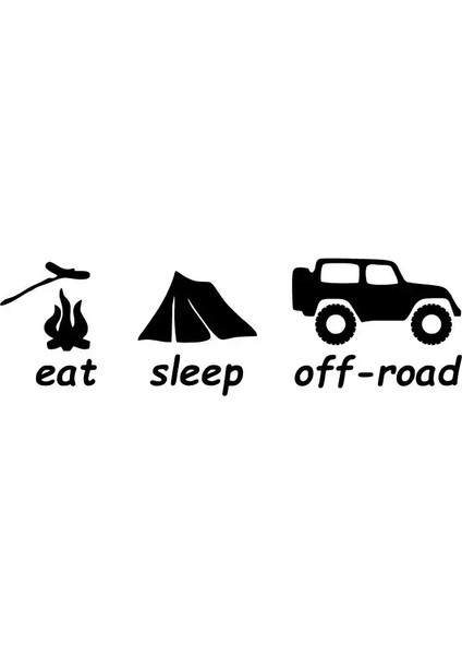 Eat Sleep Off-Road Duvar Dekor Sticker 40 x 12 cm
