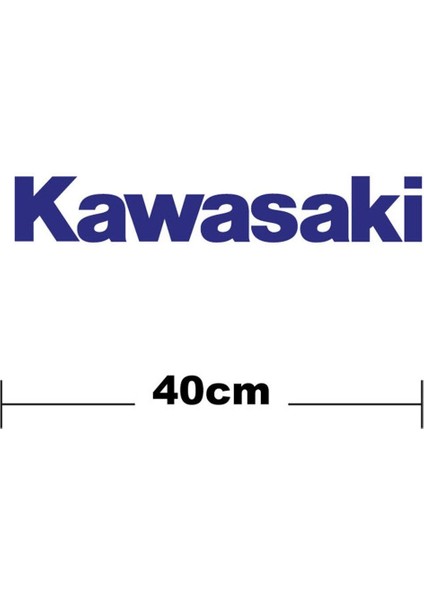 Kawasaki Logo Yazı Sticker Etiket Tek Renk