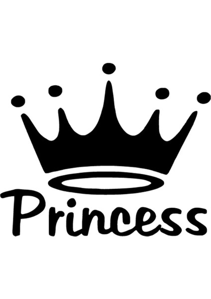 Prenses Tacı Oto Özel Yeni Sticker Siyah 25 x 20 cm