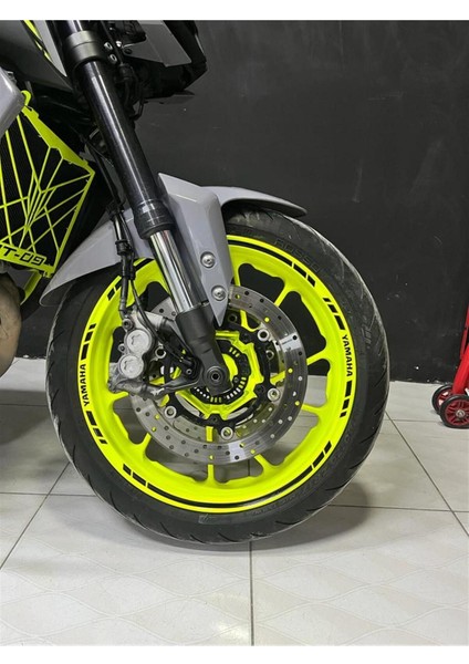 Yamaha Yazılı Kısa Yazısız Uzun Dış Şerit 16'lı Çift Renk Jant Sticker Modeli