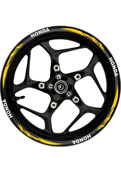 Honda Beyaz Yazılı Turuncu Reflektif Pençe Şeritli