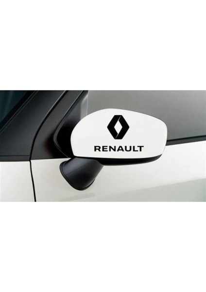 Renault Logo ve Yazılı Ayna Sticker Etiket Modeli 2