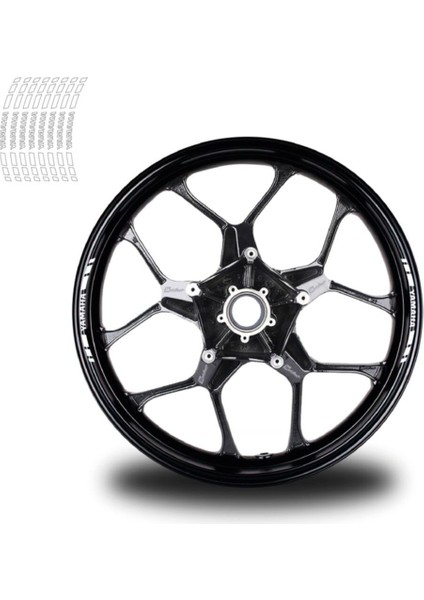 Yamaha 8'li Jant Stıcker Modeli Beyaz