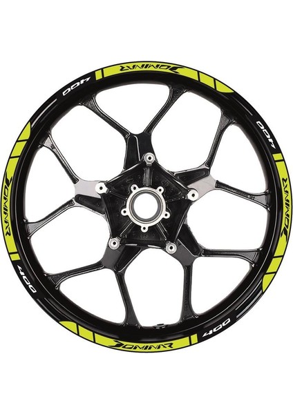 Bajaj Dominar 400 Baskılı Jant Dışı Şerit Motosiklet Sticker Etiket Modeli Sarı