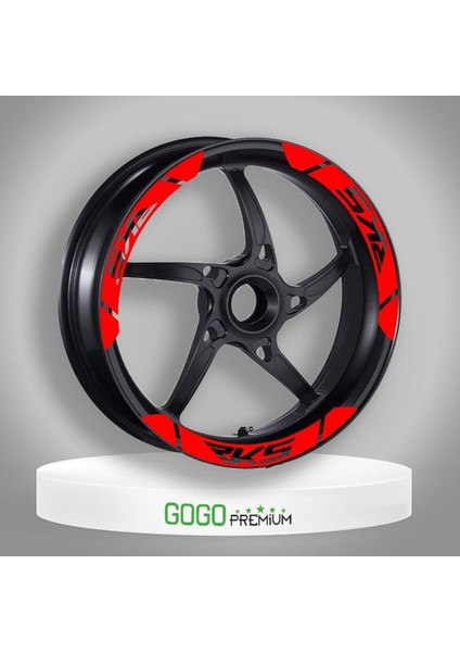 Yeni Özel Motosiklet Jant Şeridi Rks Uyumlu Kırmızı Geniş Sağ-Sol/ön-Arka