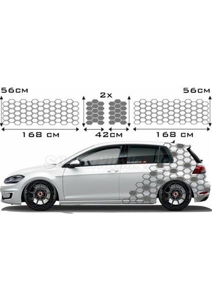 Yan Kapı Petek Desenli Sticker Etiket Modeli