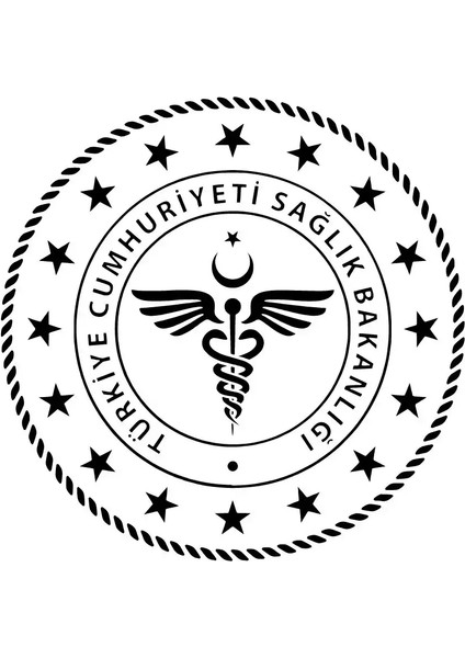 Sağlık Bakanlığı Oto Özel Yeni Sticker Siyah 15 x 15 cm