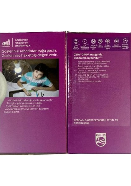 8 Watt - 60W Beyaz Işık LED Ampul E27 12'li indirimleri