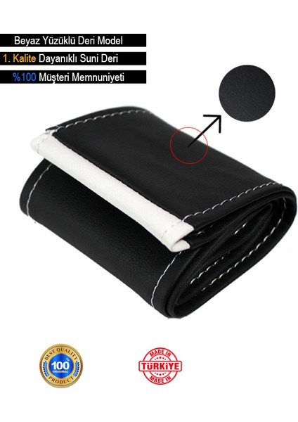 Honda Accord Özel Süper Deri Direksiyon Kılıfı, Beyaz Yüzüklü Spor Dikiş