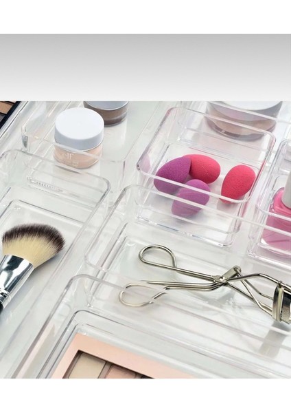 6'lı Modüler Set Çekmece Içi Düzenleyici Makyaj, Banyo, Mutfak ve Ofis Çekmeceleriniz Için fırsatları